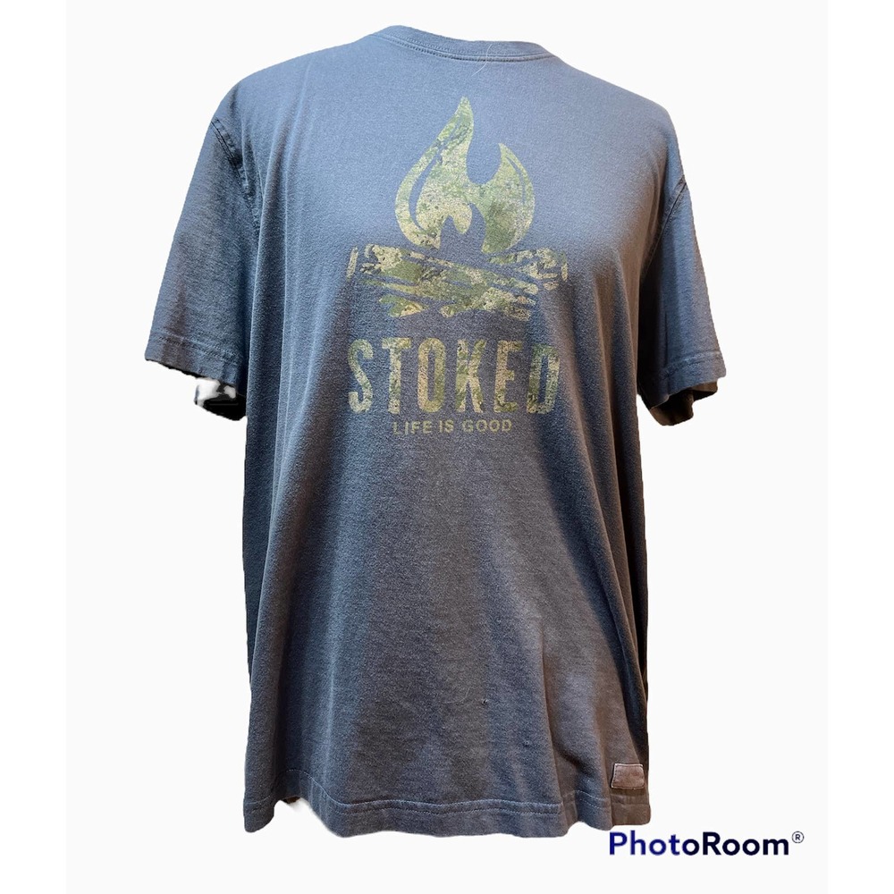 Life is Great Stoked Blue Med Mens Tshirt